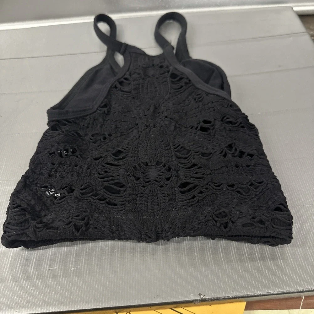 New Free People Movement Gone Knit  Crop Top In Black Size: XS